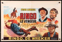 8j571 TWO BROTHERS, ONE DEATH Belgian 1968 Peter Martell as Ringo, cool spaghetti western art!