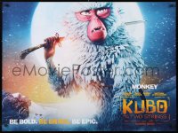 8j246 KUBO & THE TWO STRINGS advance DS British quad 2016 stop-motion animation, Monkey!