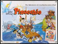 8j261 PINOCCHIO British quad R1980s Disney cartoon about a wooden boy who wants to be real!