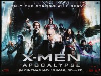 8j285 X-MEN: APOCALYPSE teaser DS British quad 2016 Marvel Comics, Bryan Singer, cool cast image!