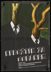 8j085 LOVE OR LEAVE Czech 12x17 1977 weird art of branch-headed people by Jan Weber!