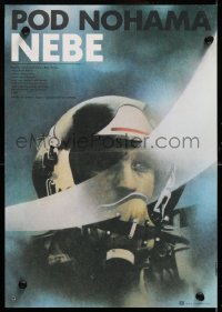 8j088 POD NOHAMA NEBE Czech 11x15 1983 completely different fighter pilot close-up by Ziegler!