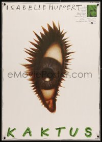 8j176 CACTUS East German 23x32 1989 Isabelle Huppert, artwork of cactus eye by Ernst!