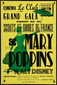 8j668 MARY POPPINS French 16x24 1966 completely different art from local theater, ultra-rare!