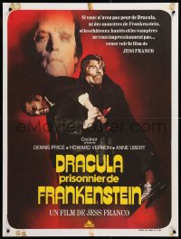 8j605 DRACULA PRISONER OF FRANKENSTEIN French 24x32 1972 Jesus Franco, creature carrying vampire!