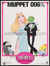 8j637 MUPPETS GO HOLLYWOOD James Bond parody style French 23x31 1980 Jim Henson, different & rare!