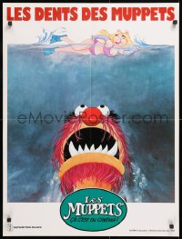 8j638 MUPPETS GO HOLLYWOOD Jaws parody style French 23x31 1980 Jim Henson, different and rare!