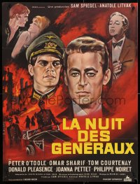 8j643 NIGHT OF THE GENERALS French 23x30 1967 WWII officer Peter O'Toole, different Allard art!