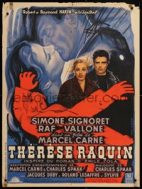 8j659 THERESE RAQUIN French 23x31 1953 Marcel Carne, Simone Signoret, Raf Vallone, Jean Gigax art!