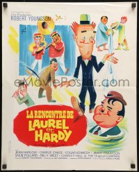 8j699 FURTHER PERILS OF LAUREL & HARDY French 18x22 1967 great Grinsson art of Stan & Ollie!