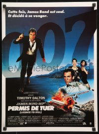 8j729 LICENCE TO KILL French 16x21 1989 Timothy Dalton as Bond, Carey Lowell, sexy Talisa Soto!