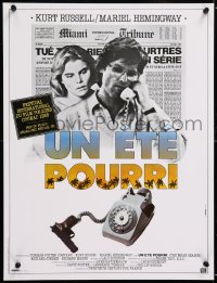 8j737 MEAN SEASON French 16x21 1985 Kurt Russell, Mariel Hemingway, cool newspaper design!