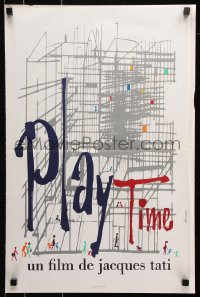 8j749 PLAYTIME French 16x24 1967 Jacques Tati, great artwork by Baudin & Rene Ferracci!