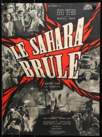 8j765 SAHARA ON FIRE French 20x27 1961 Michel Gast, Jean Servais, cool images of cast!