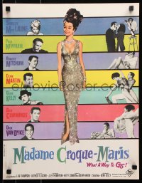 8j780 WHAT A WAY TO GO French 17x22 1964 sexy full-length Shirley MacLaine, Paul Newman, Mitchum!
