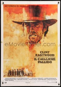 8j794 PALE RIDER Italian 1sh 1985 great artwork of cowboy Clint Eastwood by C. Michael Dudash!