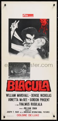 8j817 BLACULA Italian locandina 1973 black vampire William Marshall is deadlier than Dracula!