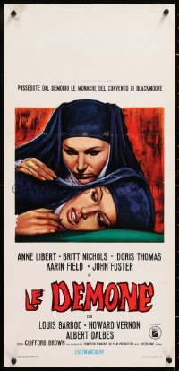 8j835 DEMONS Italian locandina 1972 Jess Franco, completely different art of sexy possessed nuns!