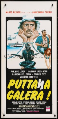8j858 HOKEY-POKEY GANG Italian locandina 1977 Gianfranco Piccioli's Puttana Galera, art by Aller!