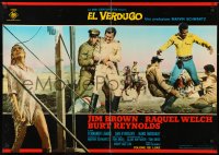 8j923 100 RIFLES Italian 26x37 pbusta 1969 Jim Brown, Raquel Welch & Burt Reynolds!