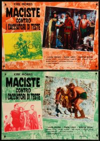 8j947 COLOSSUS & THE HEADHUNTERS 5 Italian 19x27 pbustas 1962 Maciste contro I cacciatori di teste!