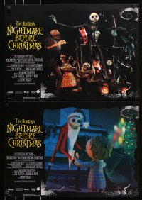 8j949 NIGHTMARE BEFORE CHRISTMAS group of 8 Italian 18x25 pbustas 1994 Tim Burton's horror cartoon!