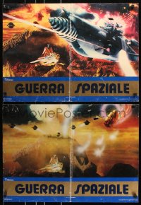 8j945 WAR IN SPACE group of 3 Italian 18x25 pbustas 1978 Jun Fukuda's Wakusei daisenso, Toho sci-fi
