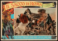 8j979 PAGANS Italian 14x19 pbusta 1958 Il Sacco di Roma, the rape of Rome by the barbarians!