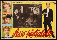 8j981 PROMOTER Italian 13x19 pbusta 1952 Alec Guinness with lit match and Glynis Johns, rare!