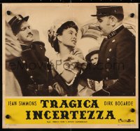 8j988 SO LONG AT THE FAIR Italian 13x14 pbusta 1950 Terence Fisher, Jean Simmons with police!