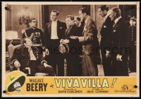 8j996 VIVA VILLA Italian 14x19 pbusta R1949 Wallace Beery as Pancho w/ Stuart Erwin and men, rare!