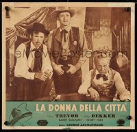 8j998 WOMAN OF THE TOWN Italian 13x14 pbusta 1947 western cowboy Albert Dekker near poker table!