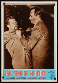 8j999 WOMAN'S SECRET Italian 13x19 pbusta 1950 Douglas manhandling Williams, J. Mankiewicz noir!