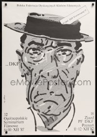 8j291 32 OGOLNOPOLSKIE SEMINARIUM FILMOWE Polish 27x38 1987 art of Buster Keaton by Swierzy!