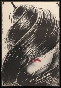 8j292 ADJ KIRALY KATONAT Polish 27x39 1984 cool Woltman artwork of woman w/big hairdo!