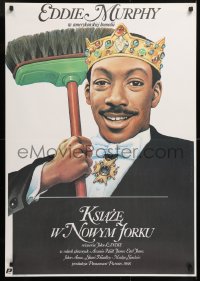 8j304 COMING TO AMERICA Polish 26x38 1989 great artwork of African Prince Eddie Murphy by Walkuski