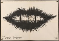 8j307 DEATH SHADOW Polish 27x39 1988 Hideo Gosha's Jittemai,cool Mieczyslaw Wasilewski art of jagged lips!