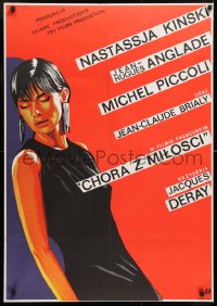 8j317 MALADY OF LOVE Polish 27x38 1989 Maladie D'Amour, Nastassja Kinski by Eugeniusz Skorwider!