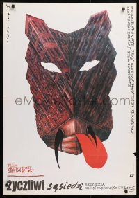 8j321 NEIGHBOR Polish 27x39 1985 Xu Guming, cool Socha art of building mask!