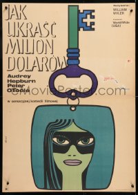 8j343 HOW TO STEAL A MILLION Polish 23x33 1968 completely different Hibner art of Audrey Hepburn!