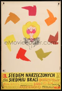8j355 SEVEN BRIDES FOR SEVEN BROTHERS Polish 23x33 1964 completely different art by Jerzy Flisak!