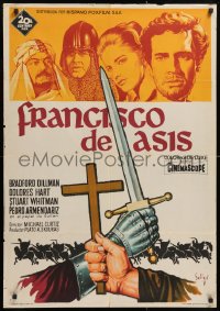 8j107 FRANCIS OF ASSISI Spanish 1962 Michael Curtiz's, Crusades, different art by Josep Soligo!
