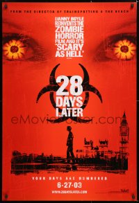 8k503 28 DAYS LATER teaser 1sh 2003 Danny Boyle, Cillian Murphy vs. zombies in London!