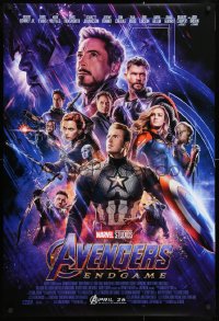 8k540 AVENGERS: ENDGAME advance DS 1sh 2019 Marvel Comics, cool montage with Hemsworth & top cast!