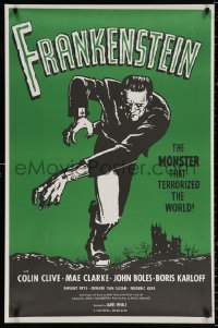 8k243 FRANKENSTEIN 26x40 commercial poster 1990s Karloff as the monster from 1960s re-release one sheet!