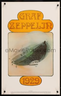 8k244 GRAF ZEPPELIN 15x23 commercial poster 1975 wonderful artwork of the airship in flight!