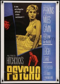 8k270 PSYCHO 20x28 commercial poster 1986 sexy Janet Leigh, Perkins, Hitchcock, from one-sheet!