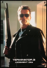 8k289 TERMINATOR 2 27x39 Dutch commercial poster 1991 Arnold Schwarzenegger with shotgun & shades!