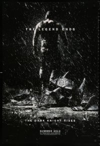 8k601 DARK KNIGHT RISES teaser DS 1sh 2012 Tom Hardy as Bane, cool image of broken mask in the rain!