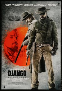 8k616 DJANGO UNCHAINED advance DS 1sh 2012 cast image of Jamie Foxx, Christoph Waltz, and DiCaprio!